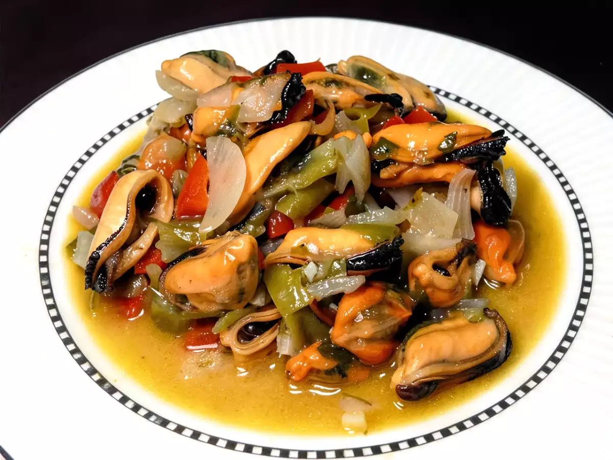 Receta Aperitivo de mejillones con verduras