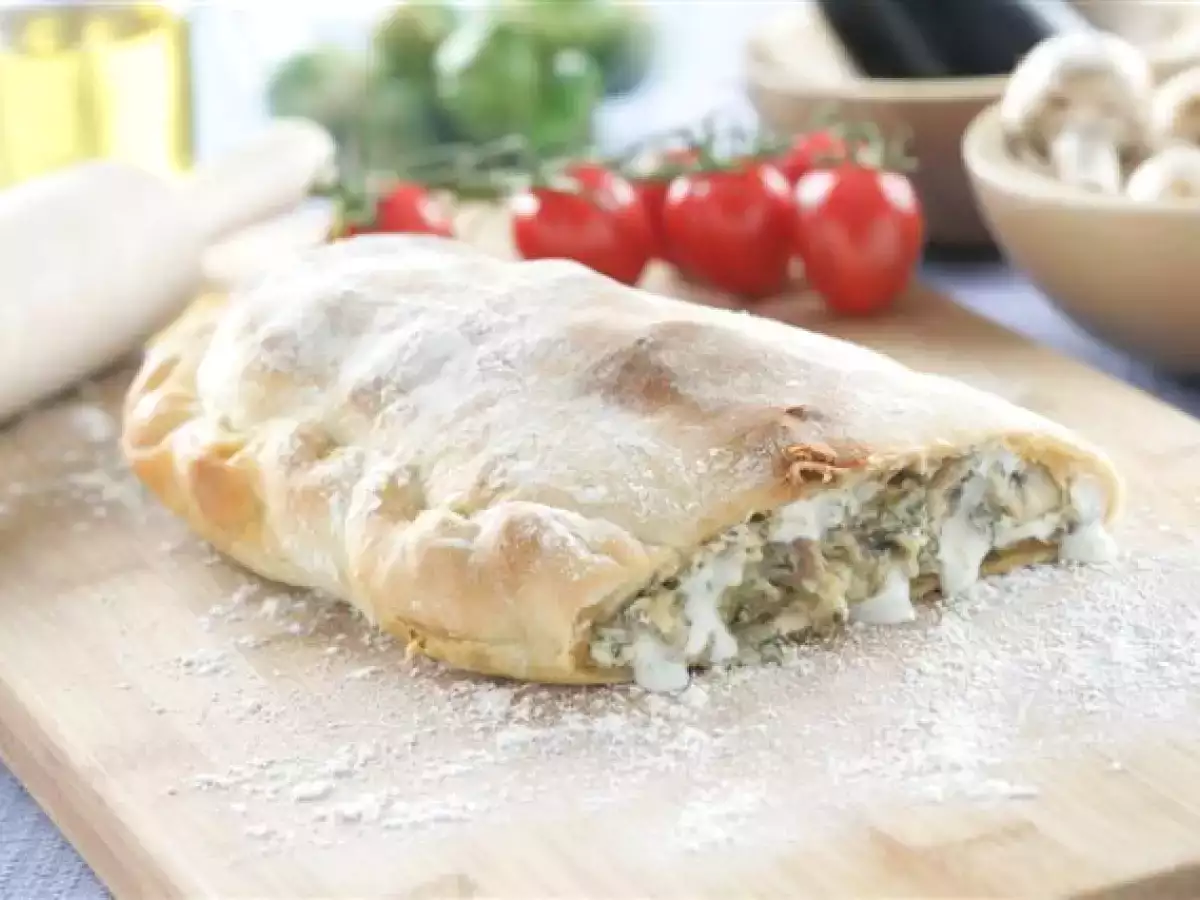 Receta Calzone de philadelphia champiñón y berenjenas