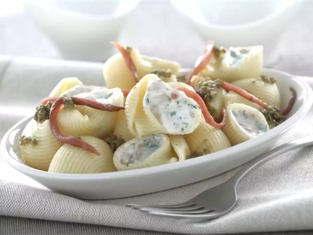 Receta Galets rellenos de philadelphia y anchoas