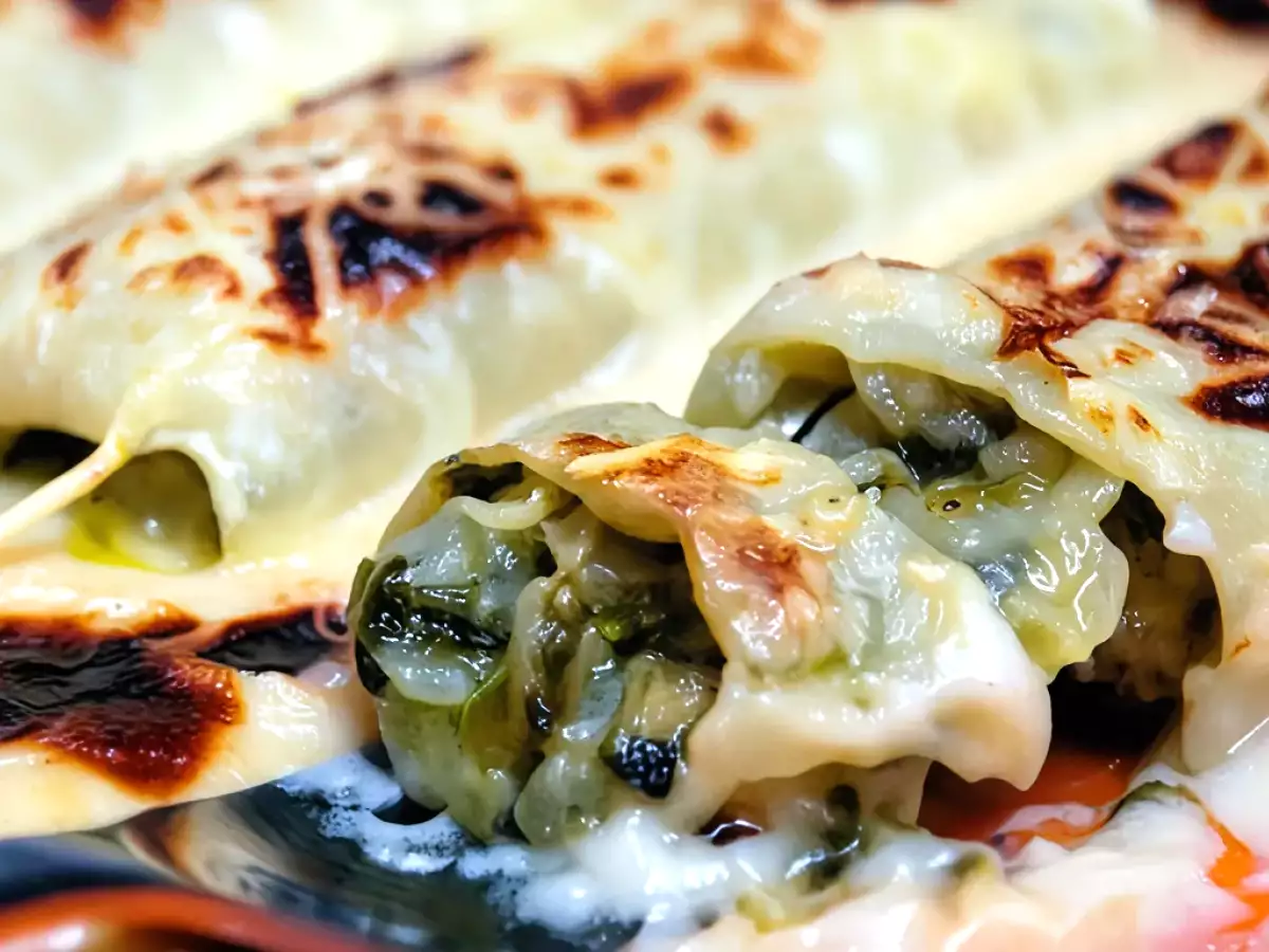 Receta Canelones de acelgas y champiñones