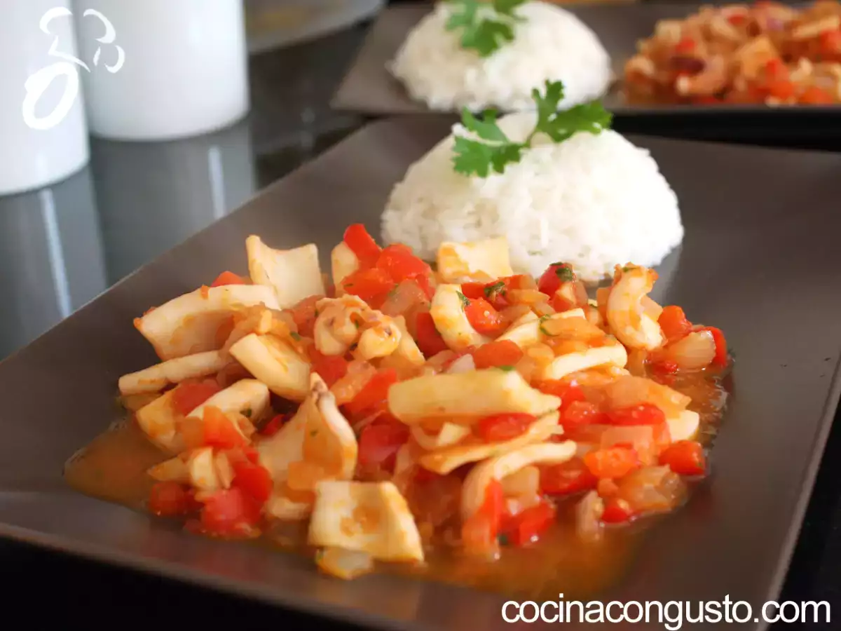 Receta Calamares a la mediterránea