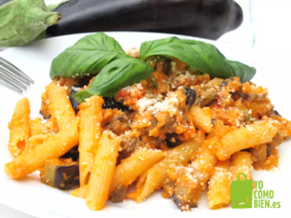 Receta Pasta con berenjena