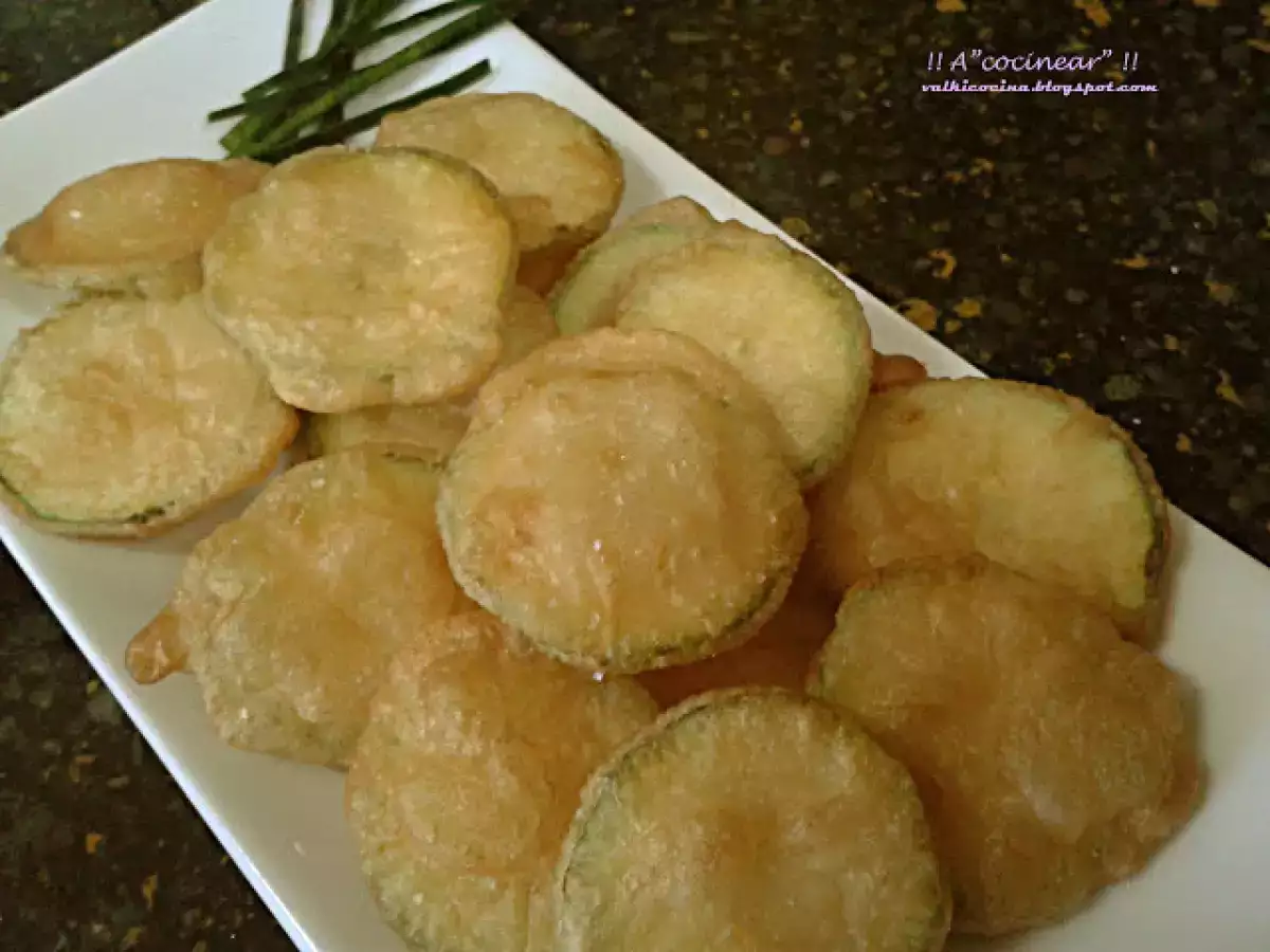 Receta Chips de calabacín en tempura