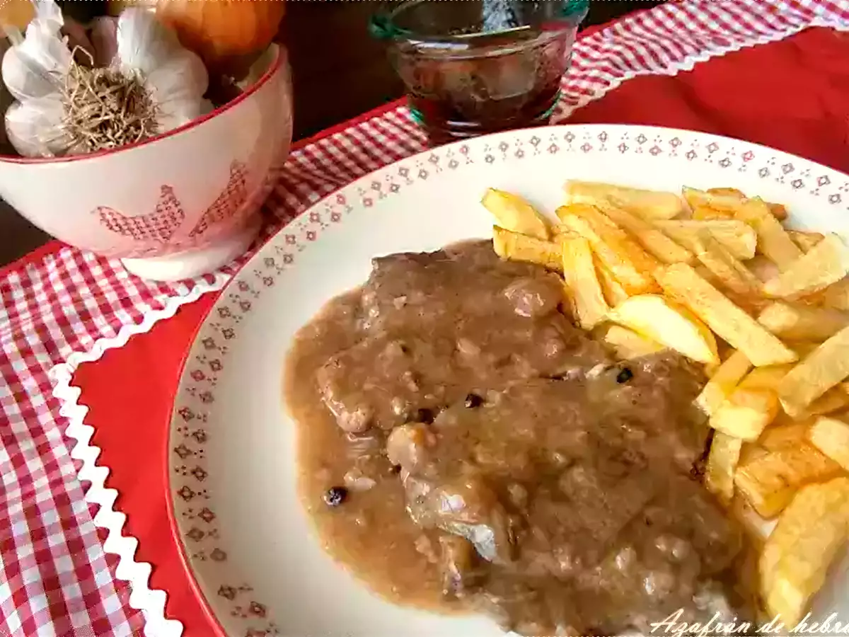 Receta Filetes de ternera en salsa de cebolla