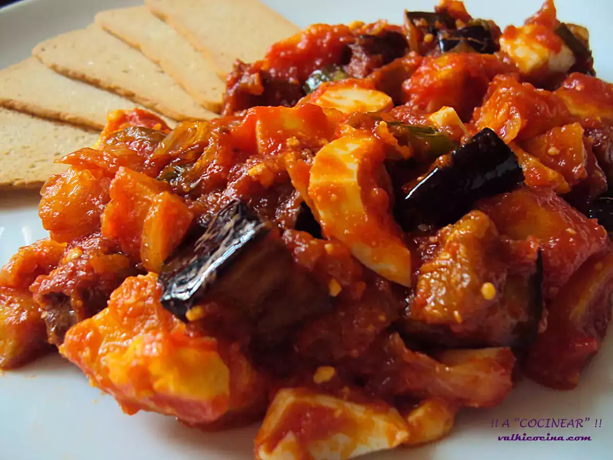 Receta Pisto de berenjenas (con patatas y huevo )