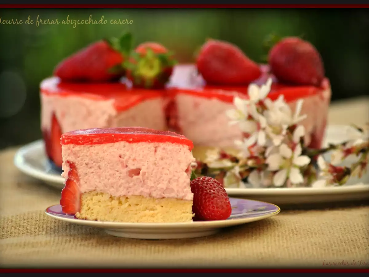 Receta Mousse de fresas abizcochado