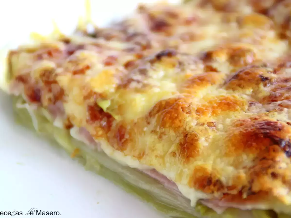 Receta Puerros al horno gratinados