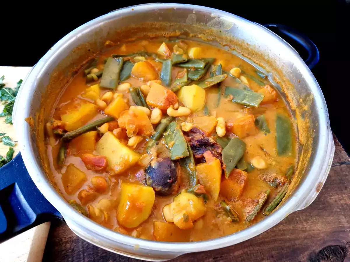 Receta Potaje de calabaza y judías verdes