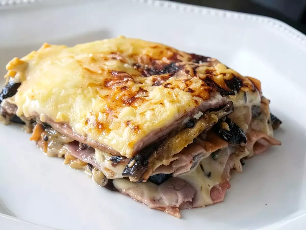 Receta Lasaña de berenjena, jamón york y queso