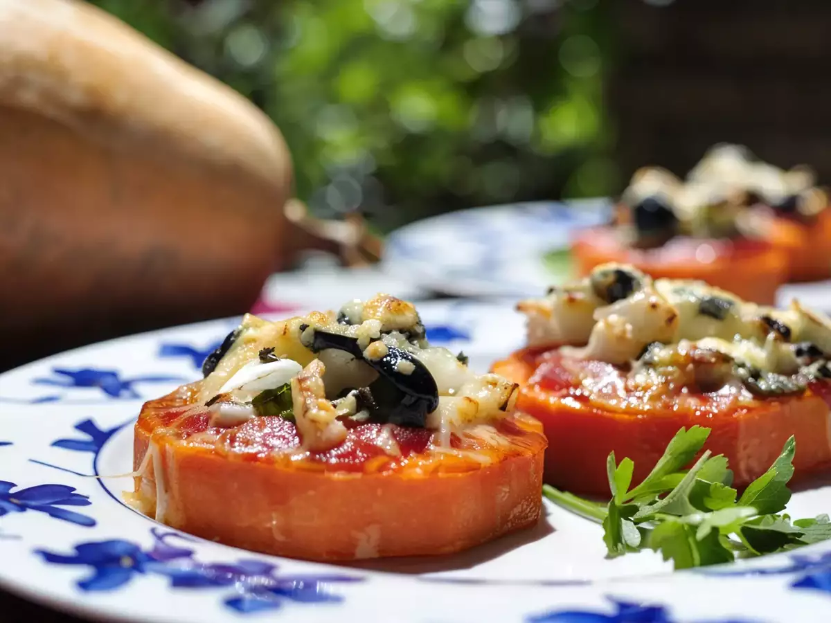 Receta Pizzetas de calabaza con aceitunas