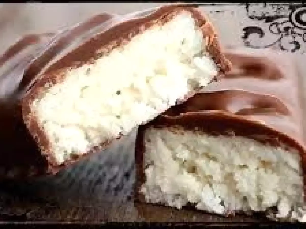 Receta Barritas de chocolate rellenas de coco