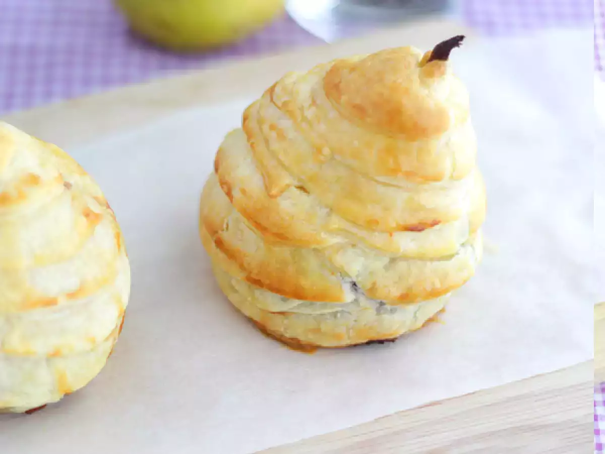 Receta Peras hojaldradas con nutella