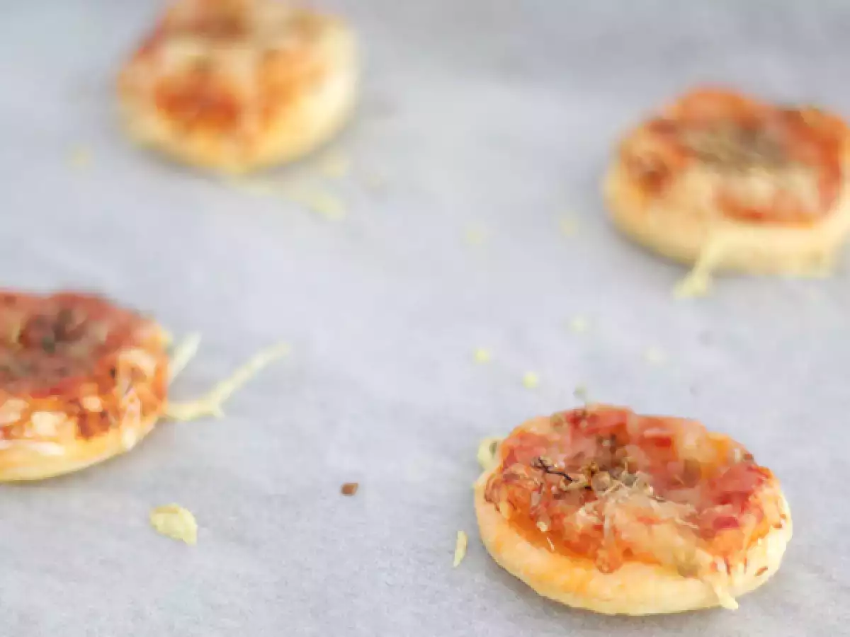 Receta Discos de mini pizzas de hojaldre