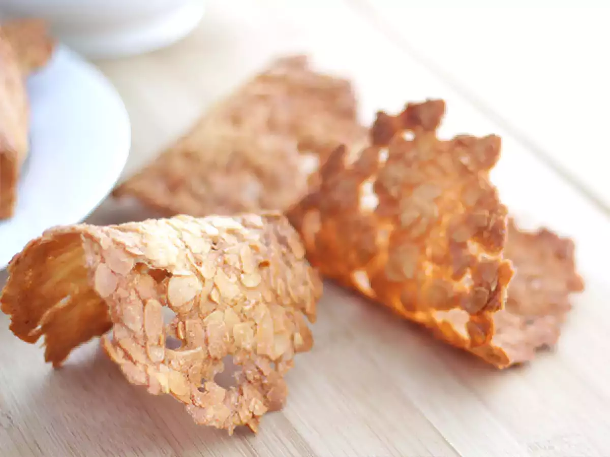 Receta Tejas de almendra crujientes