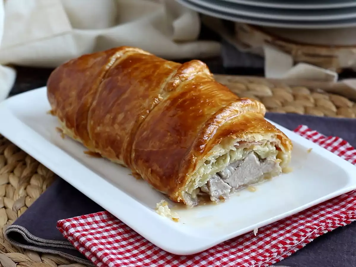 Receta Filet mignon, solomillo de cerdo en costra de hojaldre