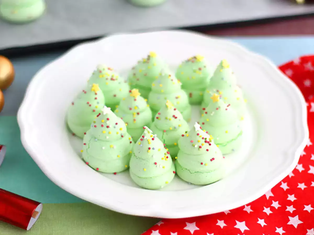 Receta Árboles de navidad merengue