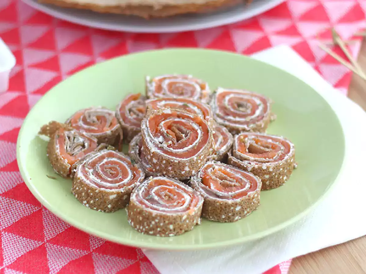 Receta Rollos de salmón y galette de sarraceno