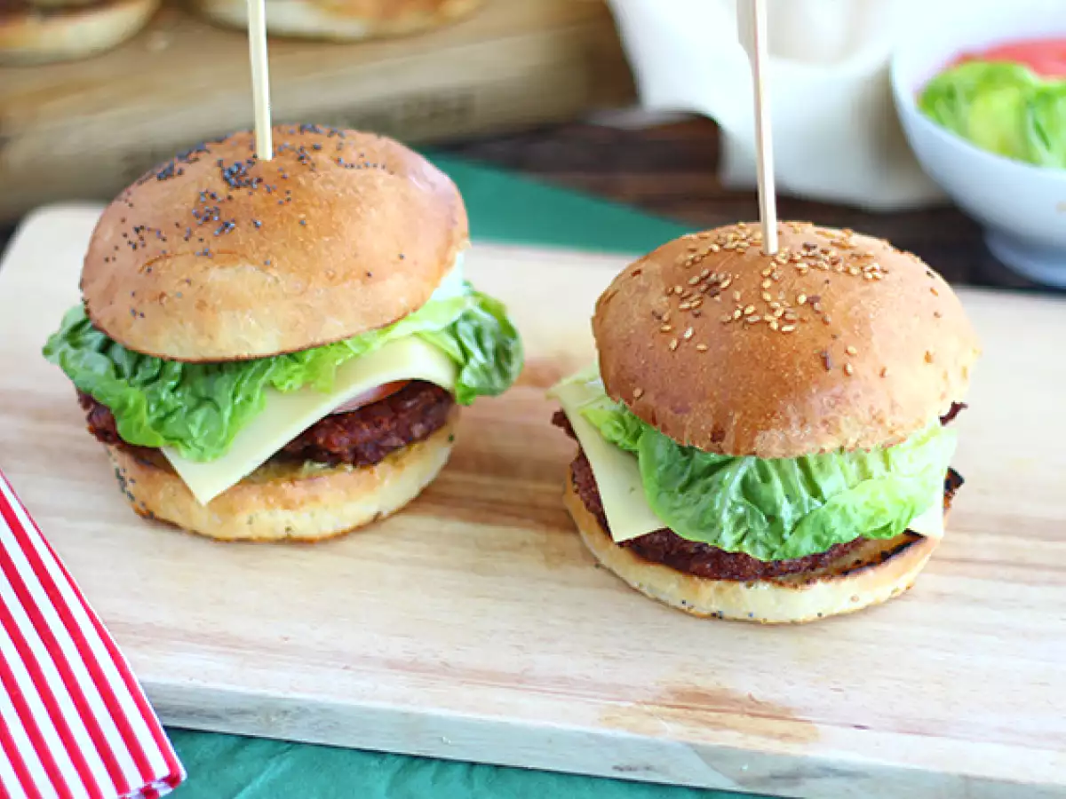 Receta Hamburguesa vegetariana de habas rojas, frijoles