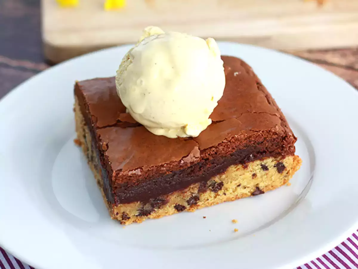 Receta Brookie, el pastel mitad brownie mitad cookie