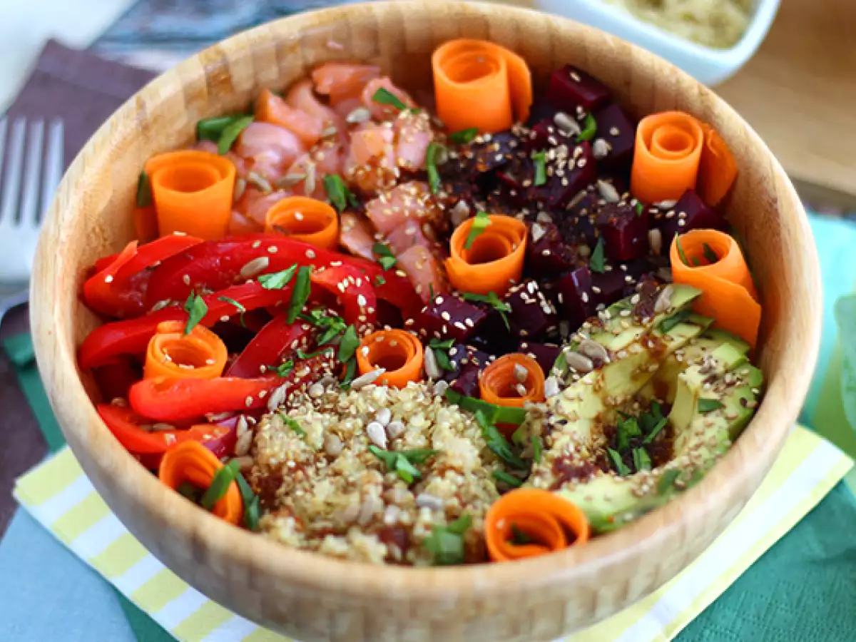 Receta Buddha bowl de salmón