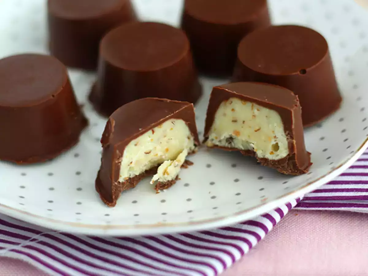 Receta Bombones de chocolate con leche sabor kinder