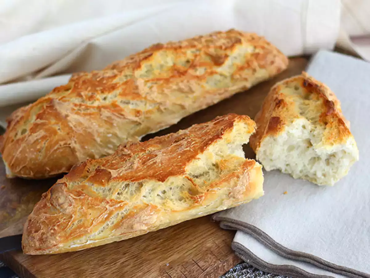 Receta Baguettes de pan express
