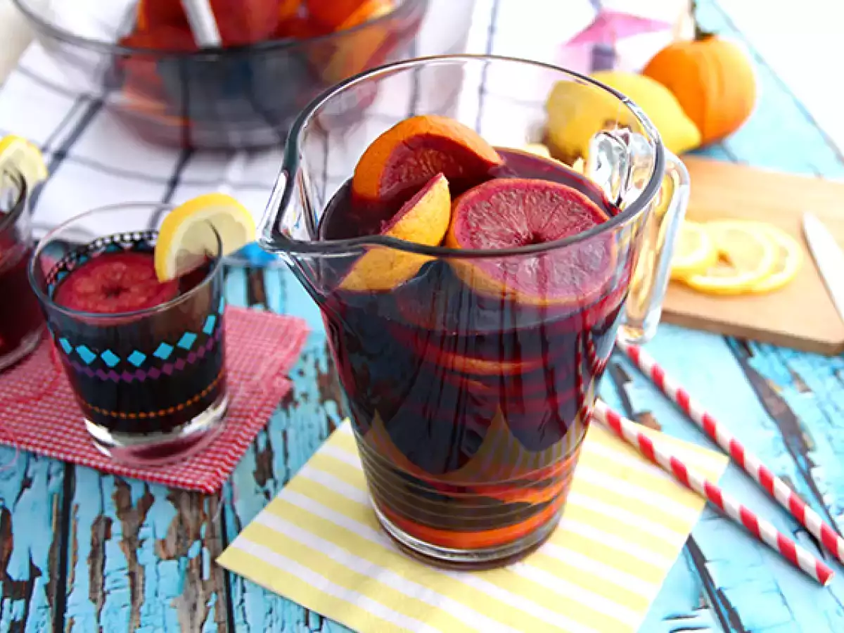 Receta Sangría con naranja y limón