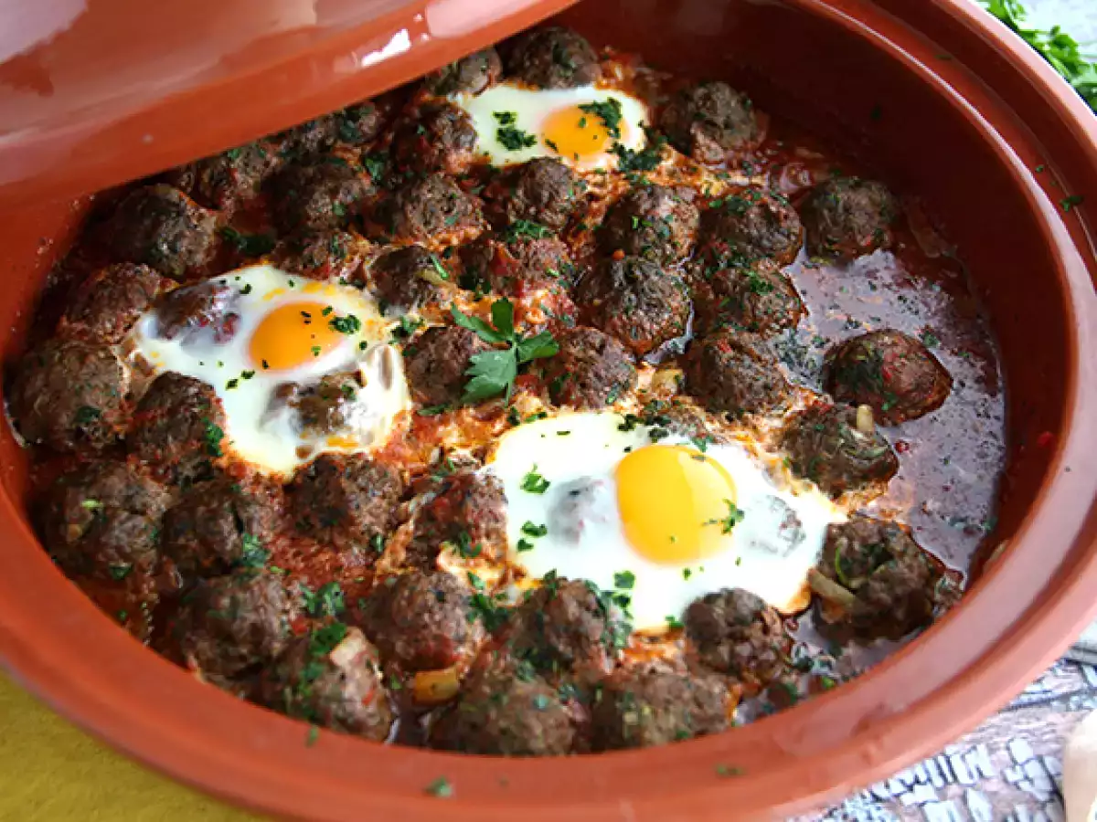 Receta Tajine de kefta (albóndigas de ternera con hierbas y especias)