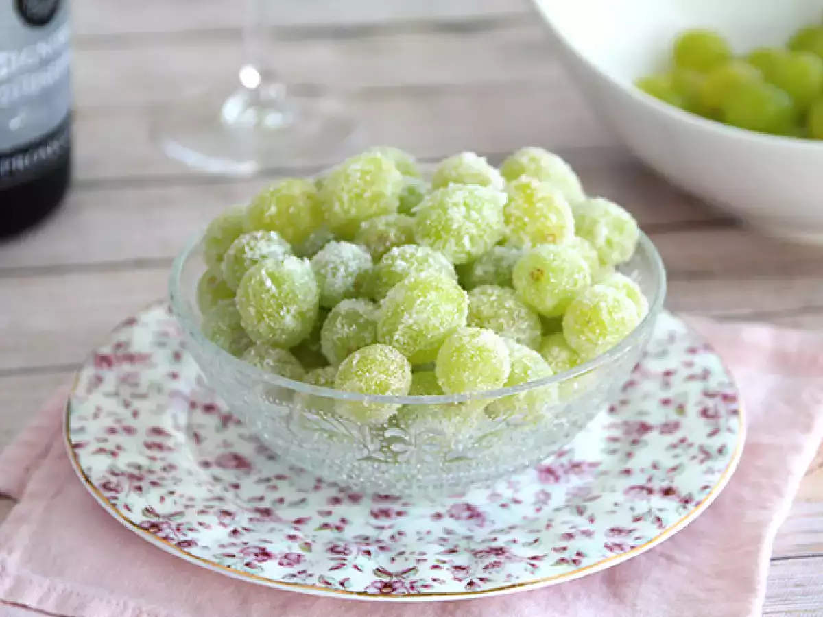 Receta Uvas con prosecco