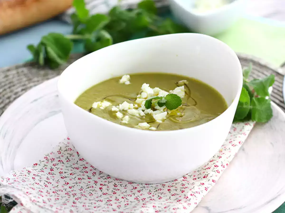 Receta Sopa fría de guisantes rápida