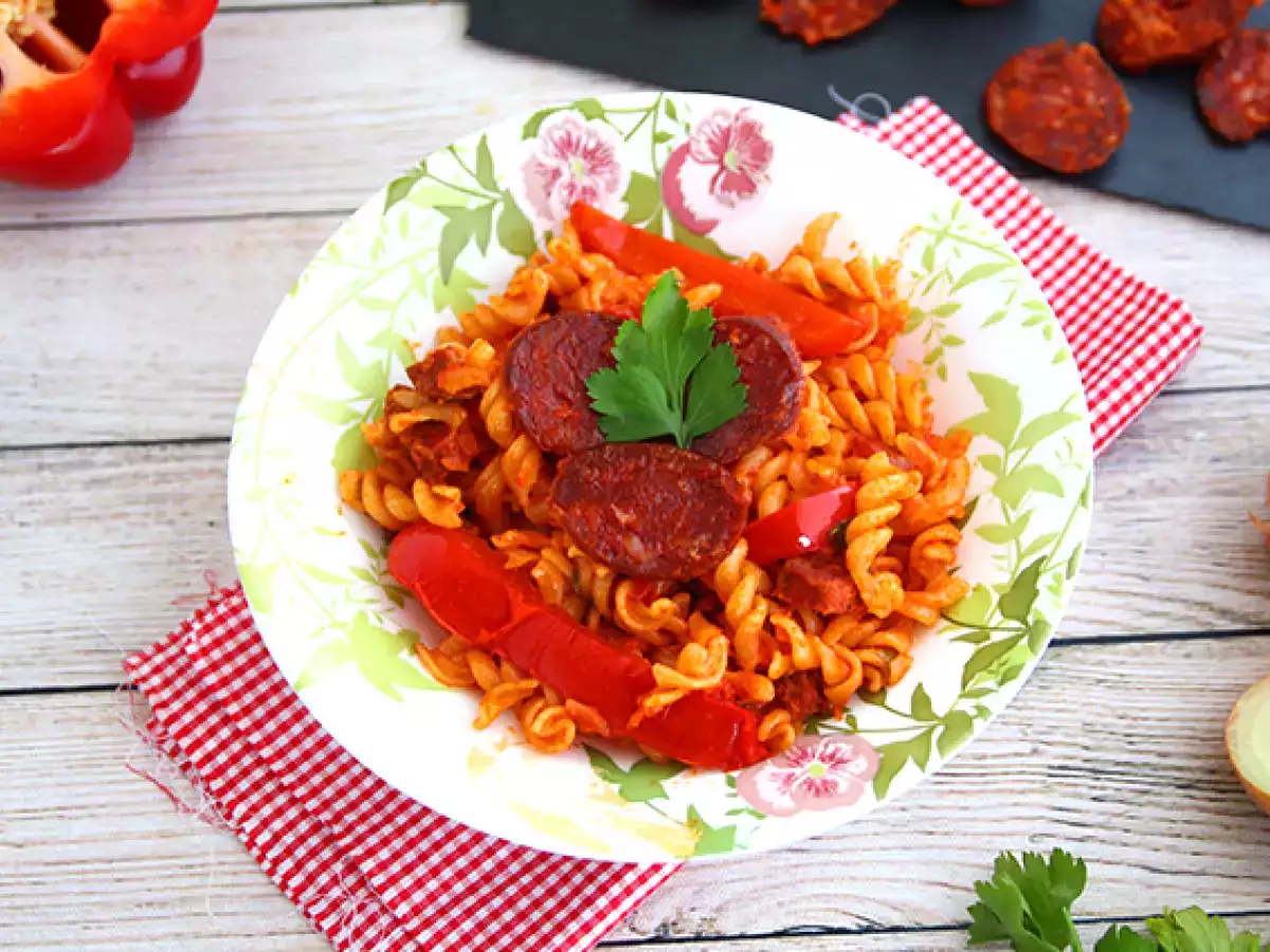 Receta Macarrones con chorizo