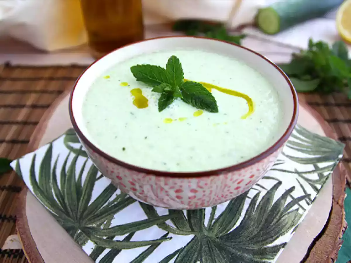 Receta Sopa fría de pepino y menta