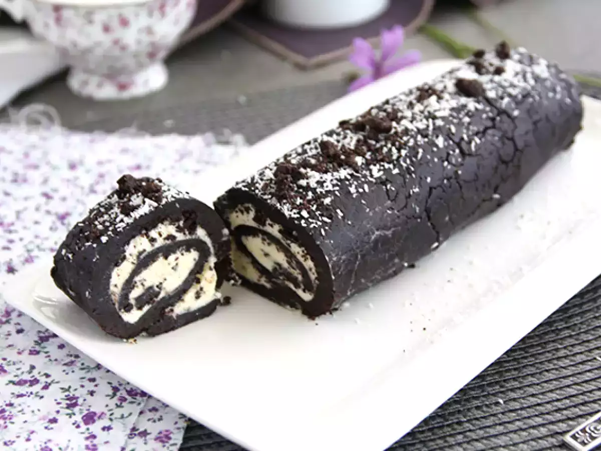 Receta Brazo de gitano de oreo