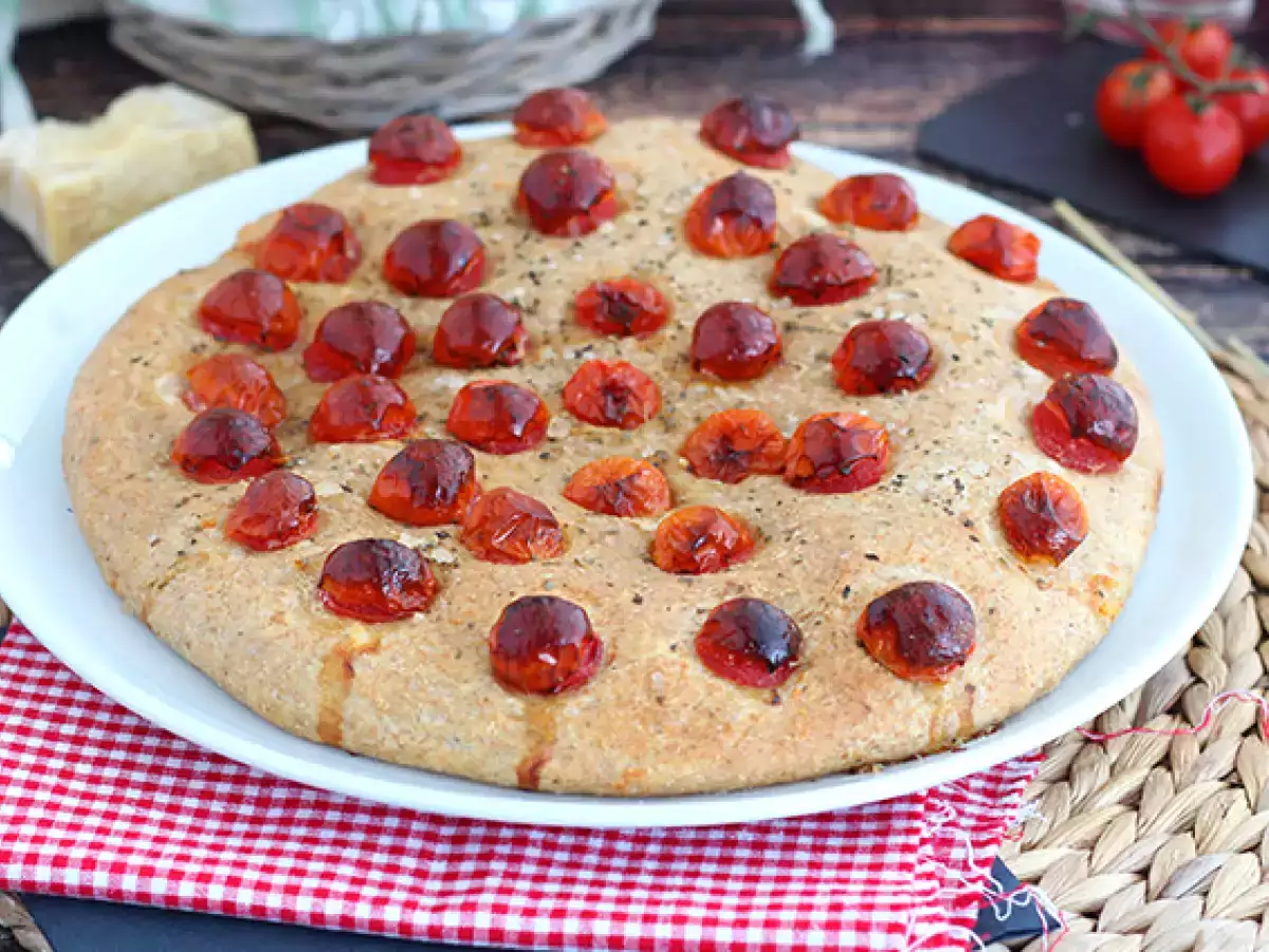 Receta Focaccia de tomates cherry