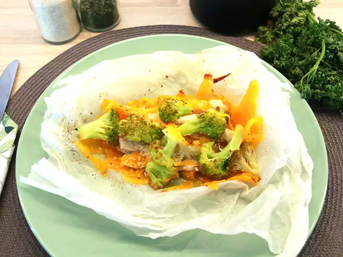 Receta Pollo en papillote (fácil y saludable)