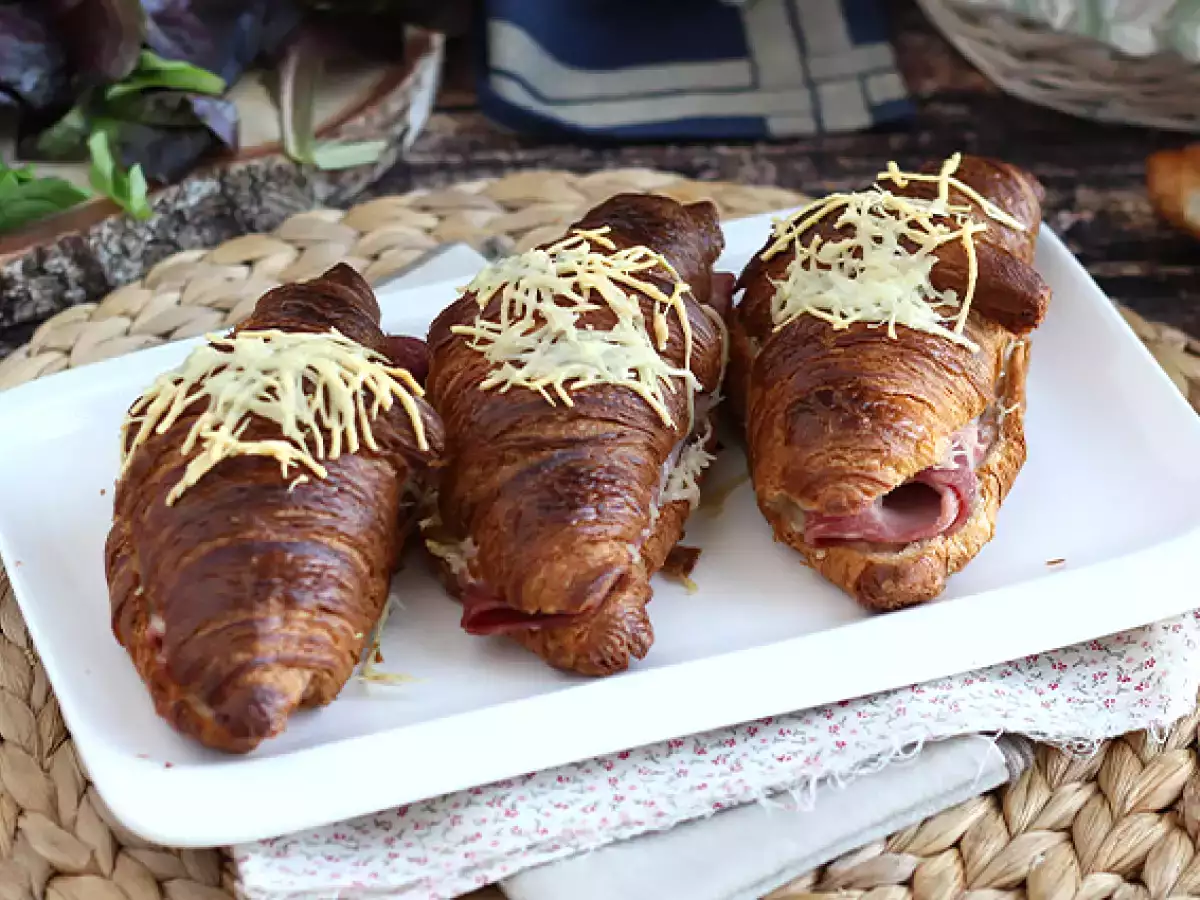 Receta Croissants de jamón y queso