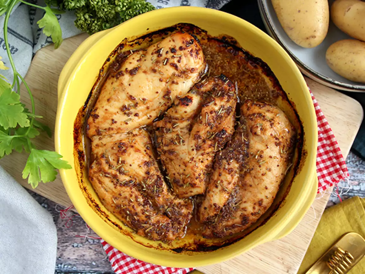 Receta Pollo con miel y mostaza al horno