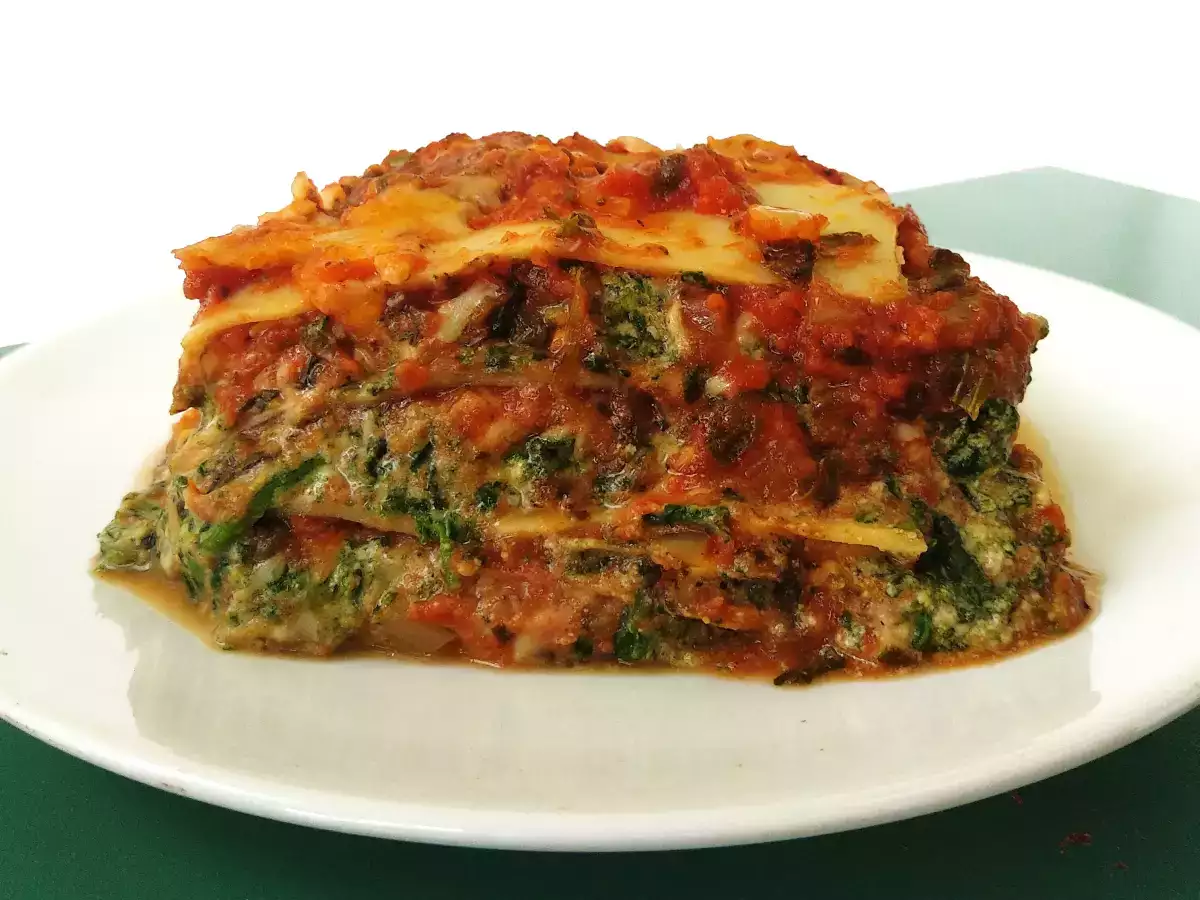 Receta Lasaña de espinacas, con un potente sabor a espinaca