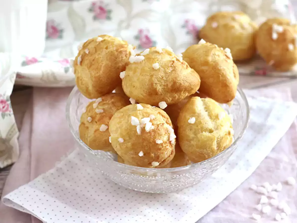 Receta Chouquettes, choux con azúcar perlado