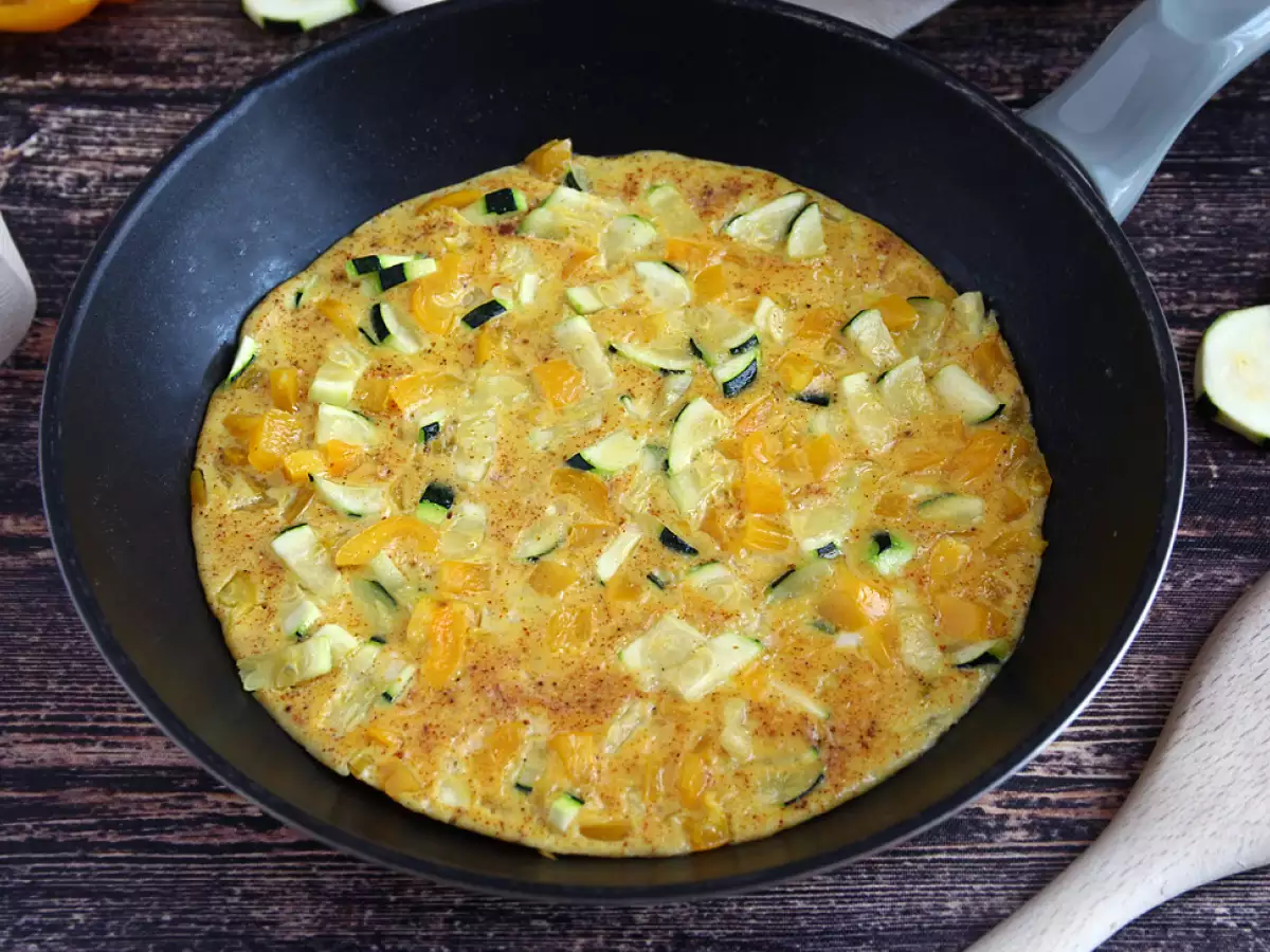Receta Tortilla de pimiento y calabacín