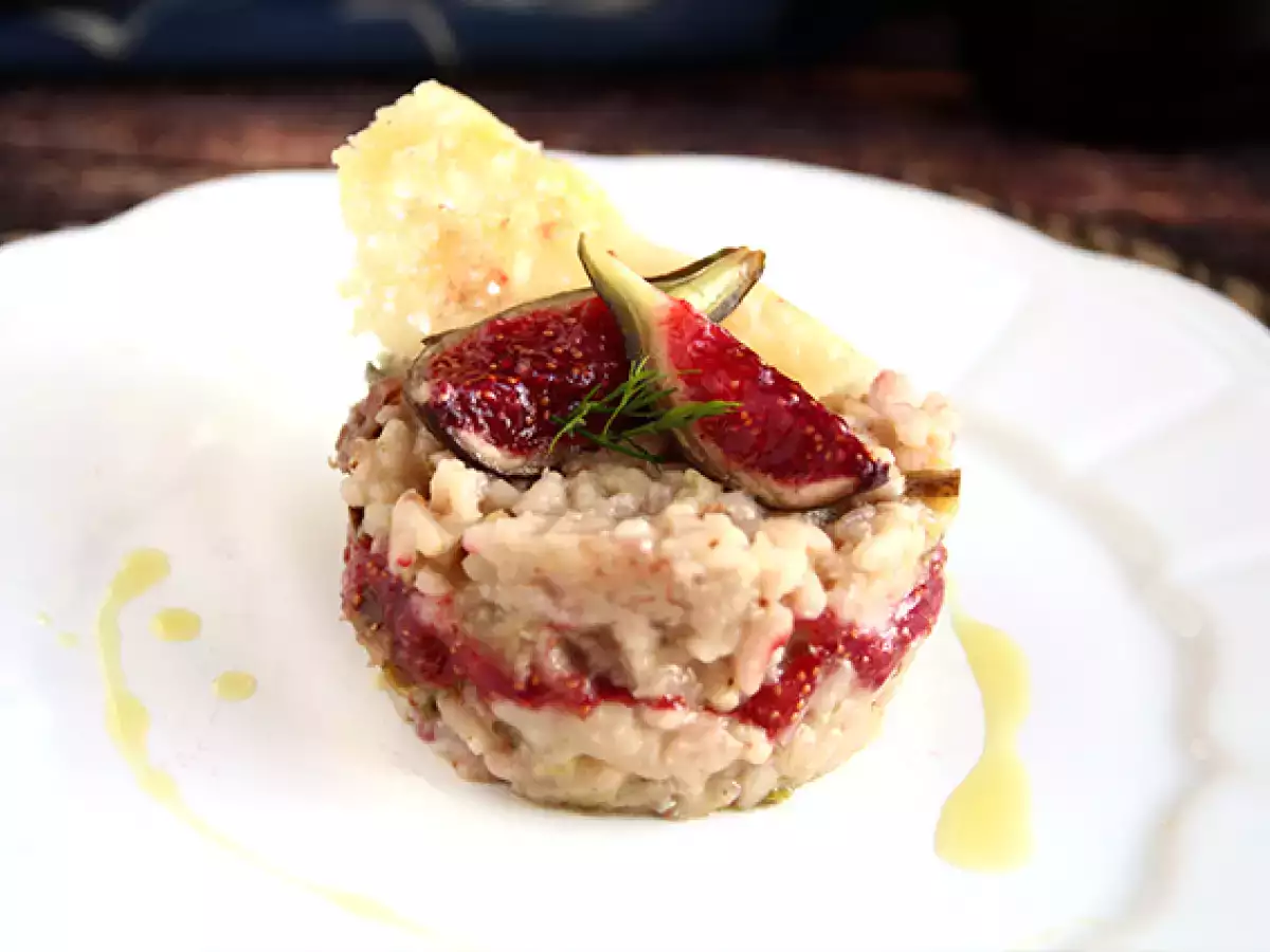 Receta Risotto de higos, gorgonzola y jamón