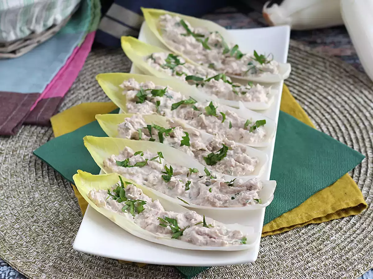 Receta Endivias con relleno de atún