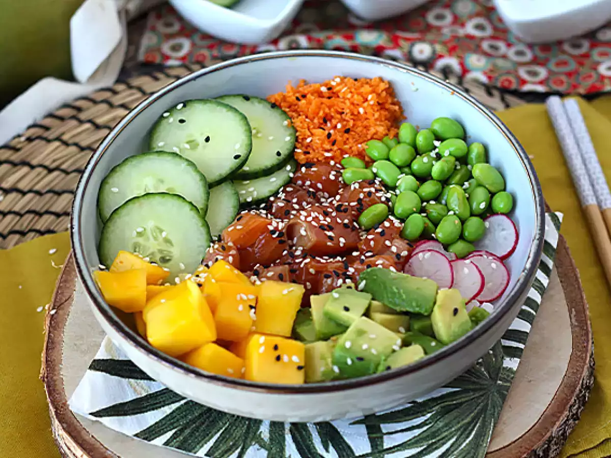Receta Poke bowl de salmón