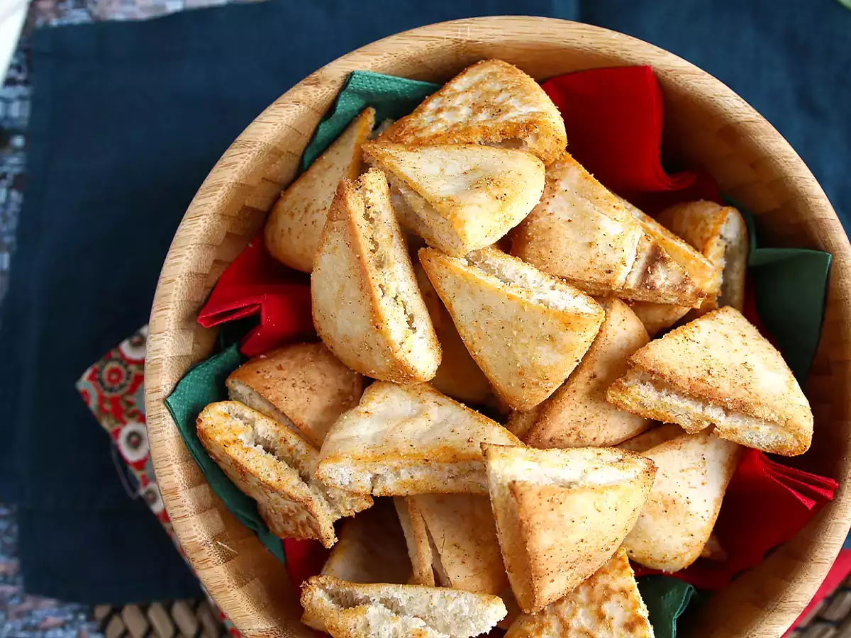 Receta Chips de pan de pita - receta express