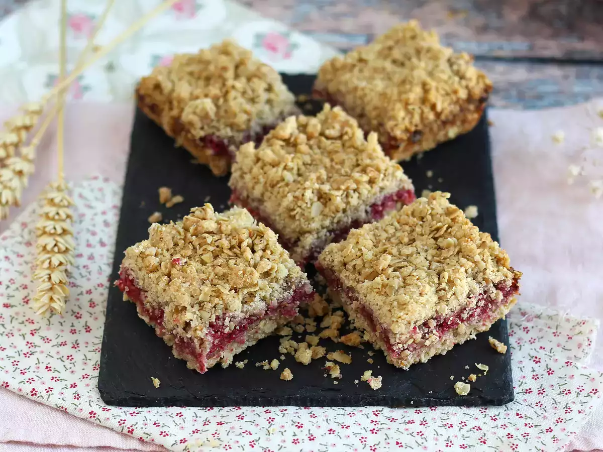 Receta Pastel de crumble de frambuesas