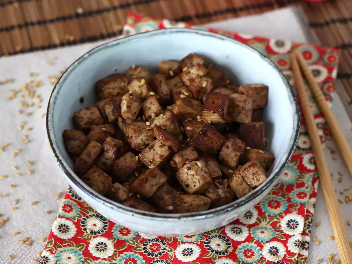 Receta Tofu marinado con sabores asiáticos (¡te encantará el tofu después de probarlo así!)