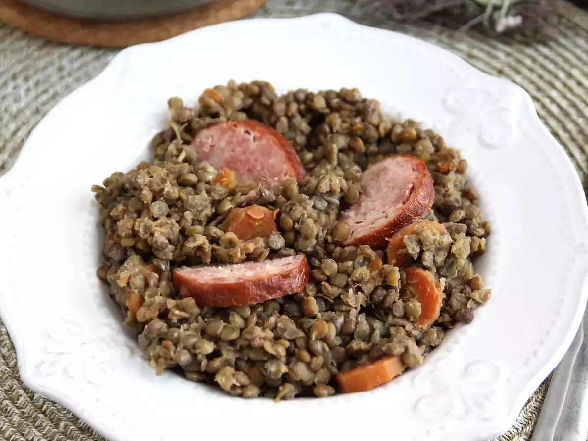 Receta Lentejas con salchicha ahumada