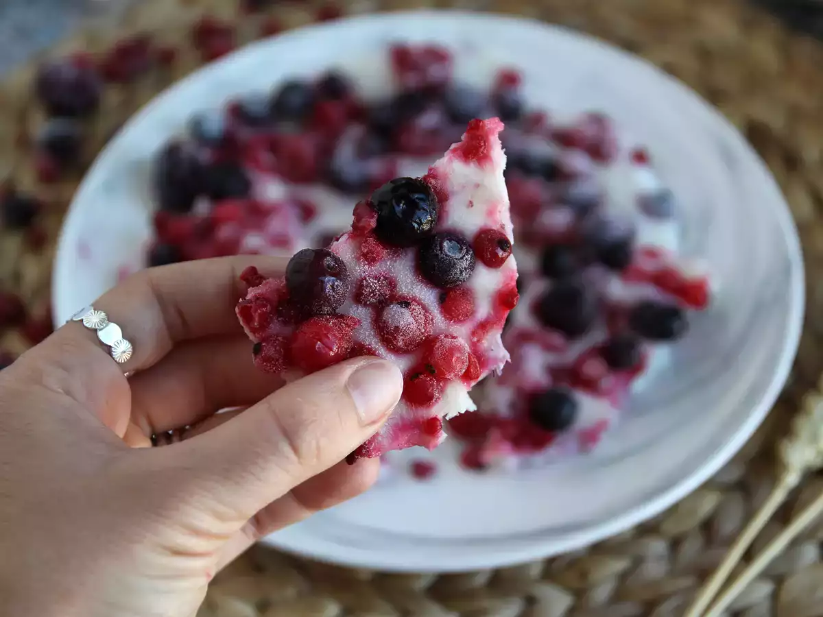 Receta Barritas de yogur helado con frutos rojos