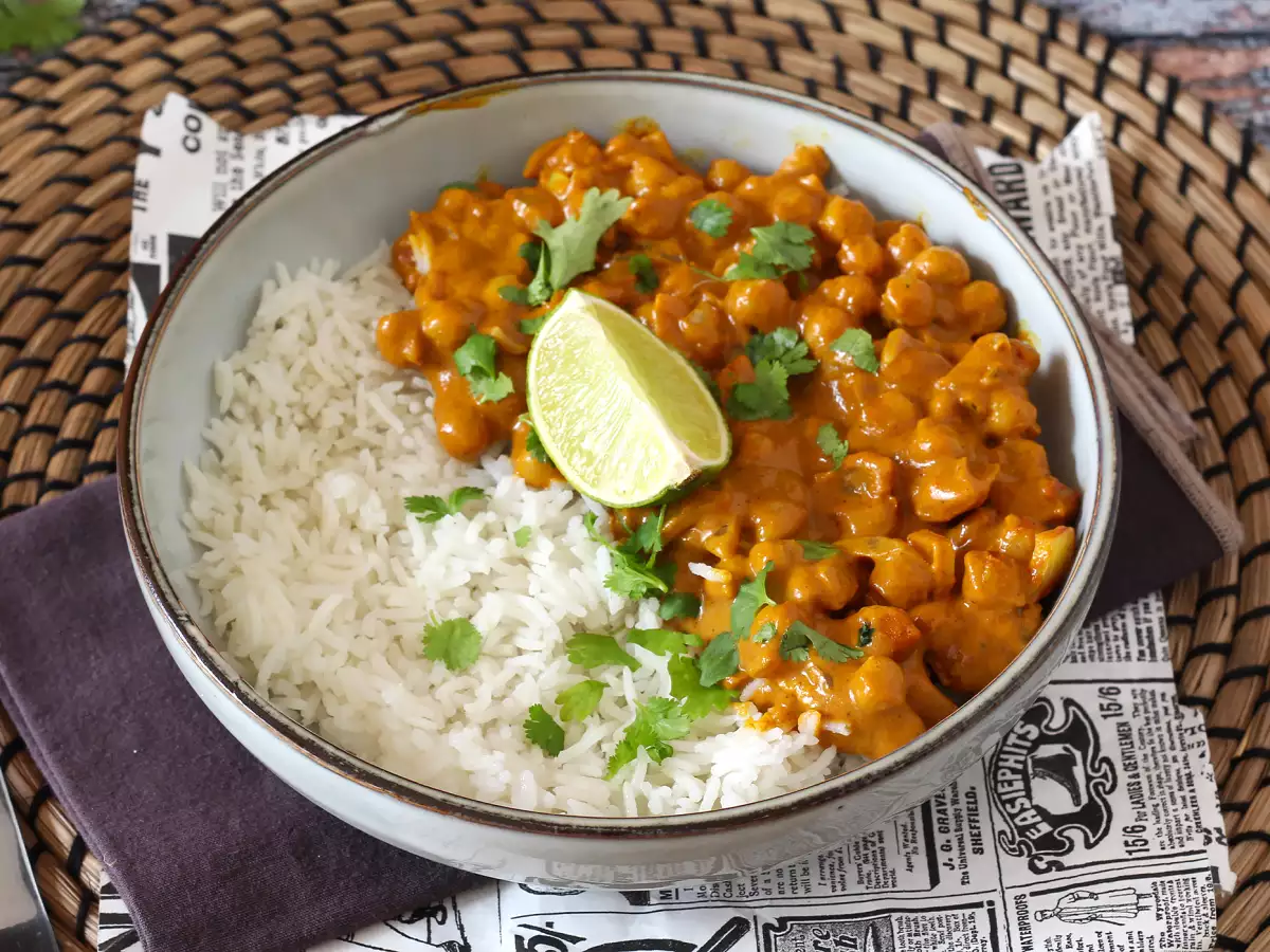 Receta Curry de garbanzos, una receta vegana llena de sabor