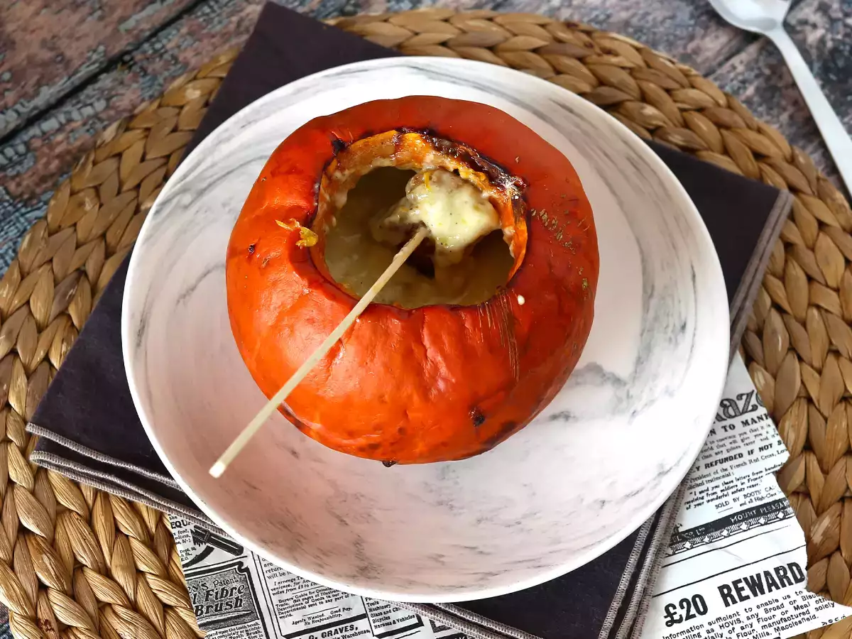 Receta Fondue de calabaza y queso. una receta muy original para el otoño